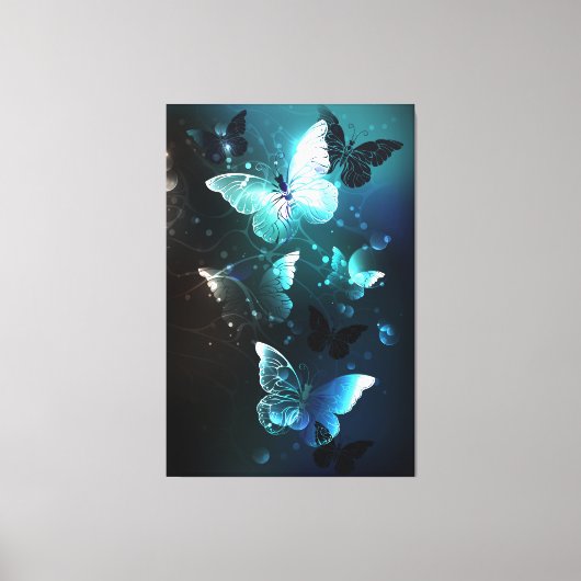 Mint-Night-Schmetterlinge Leinwanddruck (Vorderseite)
