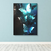 Mint-Night-Schmetterlinge Leinwanddruck (Insitu (Holzboden))