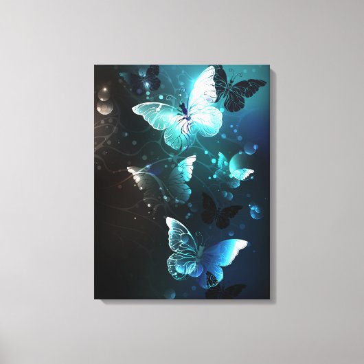 Mint-Night-Schmetterlinge Leinwanddruck (Vorderseite)