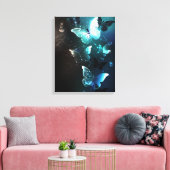 Mint-Night-Schmetterlinge Leinwanddruck (Insitu (Wohnzimmer))