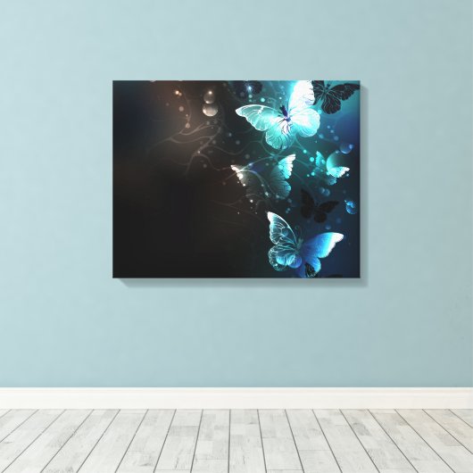 Mint-Night-Schmetterlinge Leinwanddruck (Insitu (Holzboden))