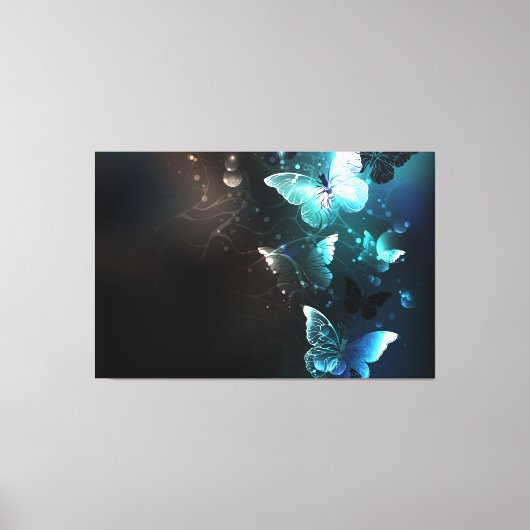 Mint-Night-Schmetterlinge Leinwanddruck (Vorderseite)