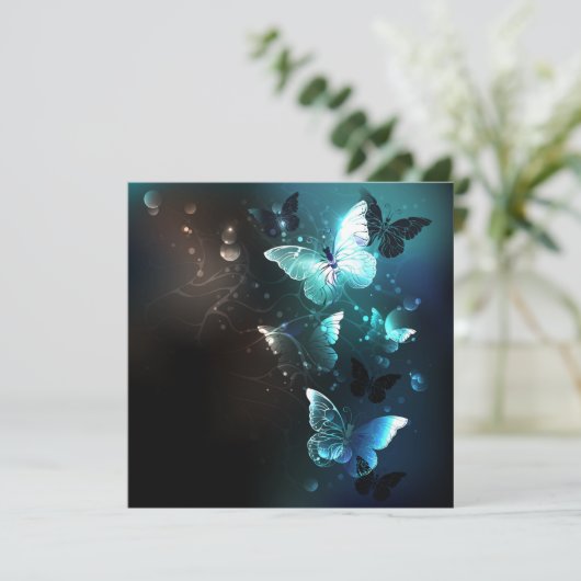 Mint-Night-Schmetterlinge Menükarte (Stehend Vorderseite)