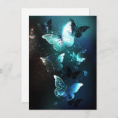 Mint-Night-Schmetterlinge Mitteilungskarte (Vorne/Hinten)
