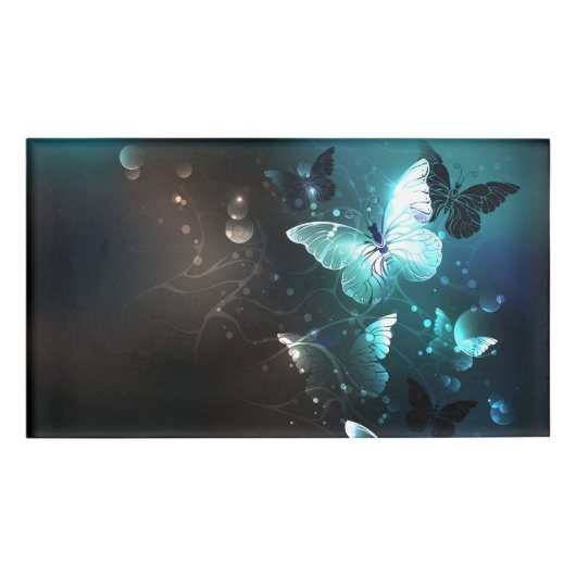 Mint-Night-Schmetterlinge Namenschild (Vorderseite)