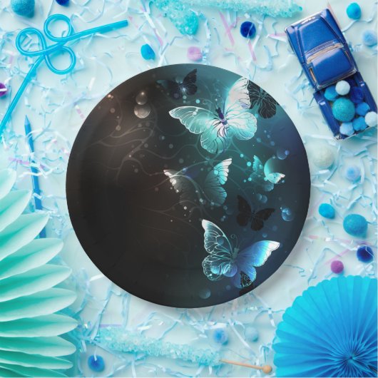 Mint-Night-Schmetterlinge Pappteller (Party)