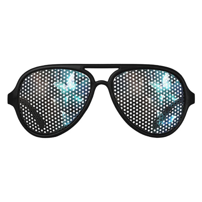Mint-Night-Schmetterlinge Partybrille (Vorderseite)