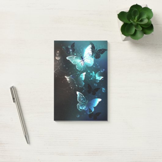 Mint-Night-Schmetterlinge Post-it Klebezettel (Büro)