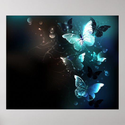 Mint-Night-Schmetterlinge Poster (Vorne)