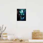 Mint-Night-Schmetterlinge Poster (Küche)