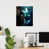 Mint-Night-Schmetterlinge Poster (Heimbüro)