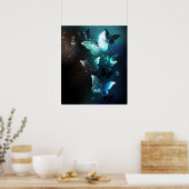Mint-Night-Schmetterlinge Poster (Küche)