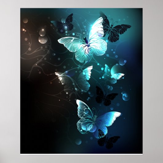 Mint-Night-Schmetterlinge Poster (Vorne)