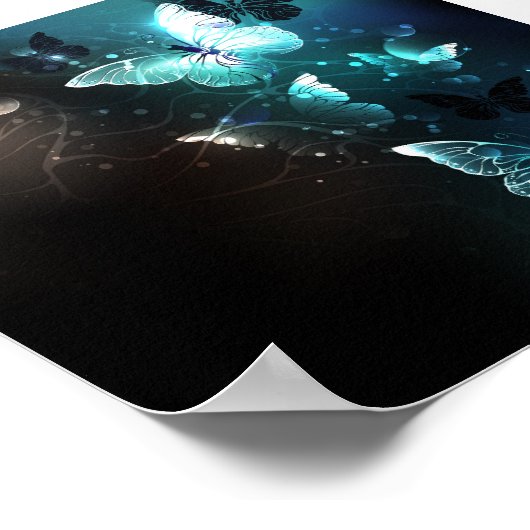 Mint-Night-Schmetterlinge Poster (Ecke)