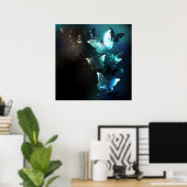 Mint-Night-Schmetterlinge Poster (Heimbüro)