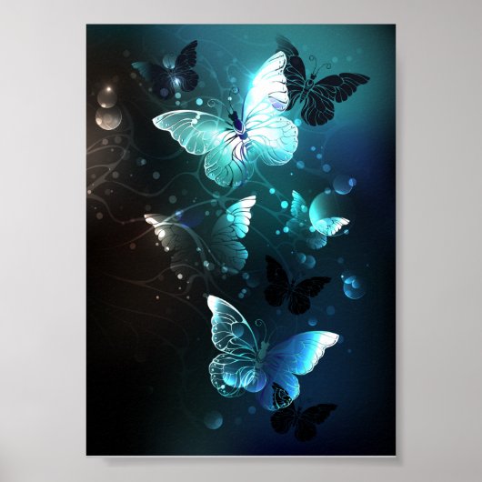 Mint-Night-Schmetterlinge Poster (Vorne)