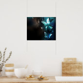 Mint-Night-Schmetterlinge Poster (Küche)