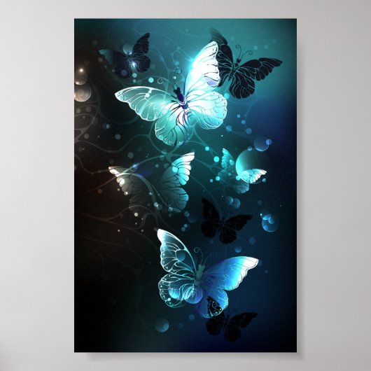 Mint-Night-Schmetterlinge Poster (Vorne)