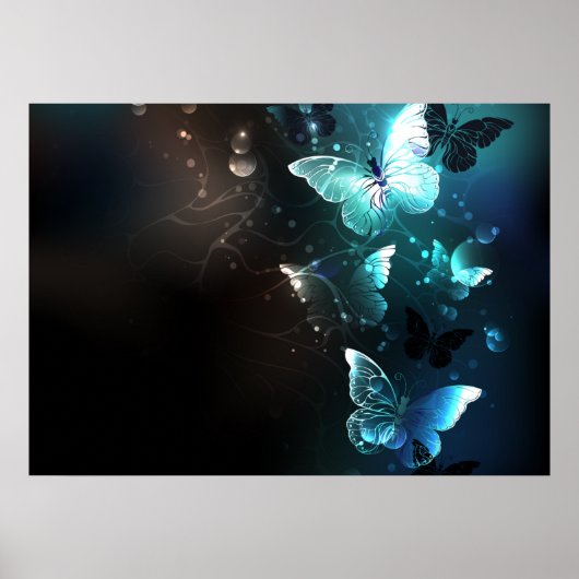 Mint-Night-Schmetterlinge Poster (Vorne)