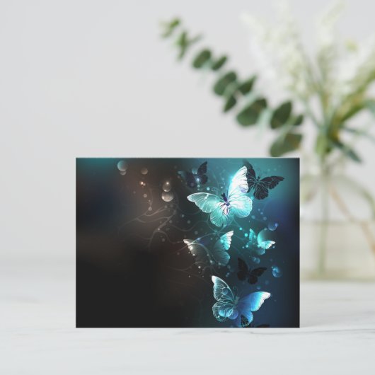 Mint-Night-Schmetterlinge Postkarte (Stehend Vorderseite)