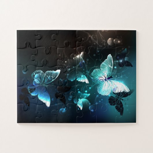 Mint-Night-Schmetterlinge Puzzle (Horizontal)