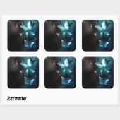 Mint-Night-Schmetterlinge Quadratischer Aufkleber (Blatt)