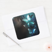 Mint-Night-Schmetterlinge Quadratischer Aufkleber (Umschlag)