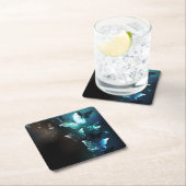 Mint-Night-Schmetterlinge Rechteckiger Pappuntersetzer (Vor Ort)