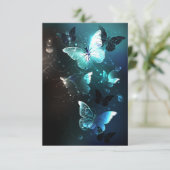 Mint-Night-Schmetterlinge RSVP Karte (Stehend Vorderseite)