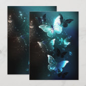 Mint-Night-Schmetterlinge Save The Date (Vorne/Hinten)