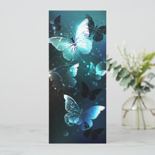 Mint-Night-Schmetterlinge Save The Date (Stehend Vorderseite)