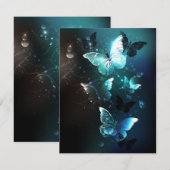 Mint-Night-Schmetterlinge Save The Date (Vorne/Hinten)