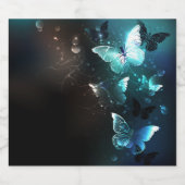 Mint-Night-Schmetterlinge Schaumweinetikett (Einzelnes Label)