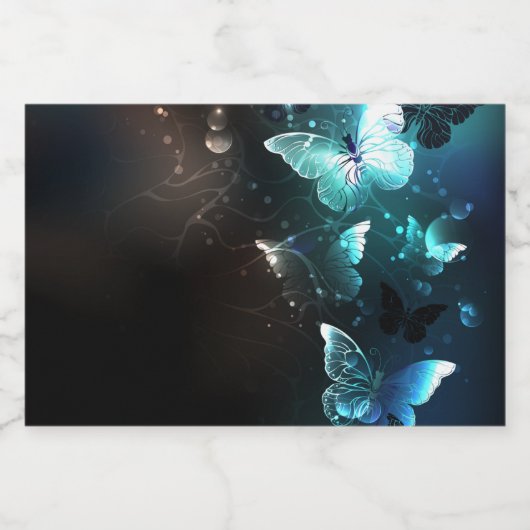 Mint-Night-Schmetterlinge Schaumweinetikett (Einzelnes Label)