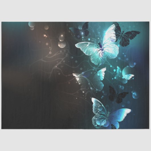 Mint-Night-Schmetterlinge Seidenpapier (Vorderseite)