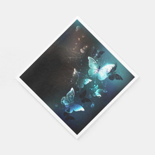 Mint-Night-Schmetterlinge Serviette (Ecke)