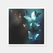 Mint-Night-Schmetterlinge Serviette (Vorderseite)