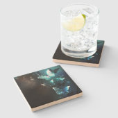 Mint-Night-Schmetterlinge Steinuntersetzer (Seitenansicht)