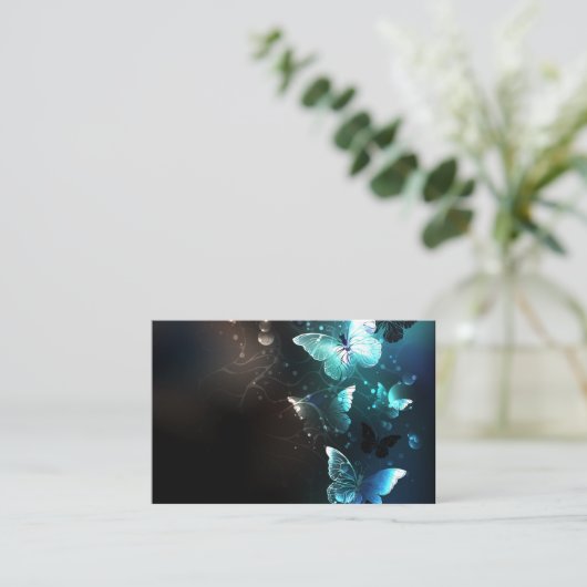 Mint-Night-Schmetterlinge Terminkarte (Stehend Vorderseite)