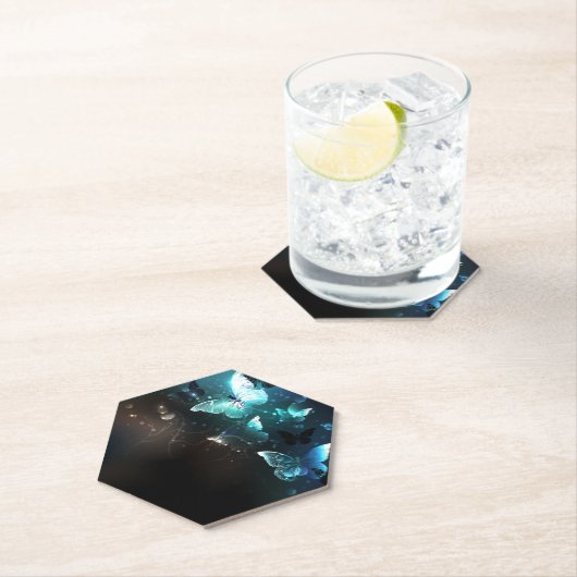 Mint-Night-Schmetterlinge Untersetzer (Vor Ort)