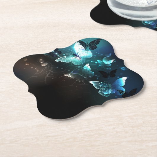 Mint-Night-Schmetterlinge Untersetzer (angewinkelt)