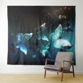 Mint-Night-Schmetterlinge Wandteppich (Beispiel (Horizontal))