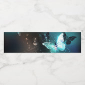 Mint-Night-Schmetterlinge Wasserflaschenetikett (Einzelnes Label)