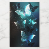 Mint-Night-Schmetterlinge Weinetikett (Einzelnes Label)