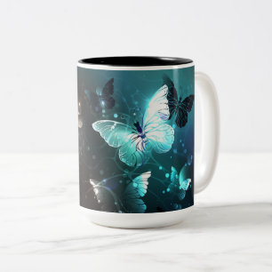 Mint-Night-Schmetterlinge Zweifarbige Tasse