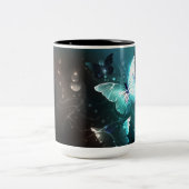 Mint-Night-Schmetterlinge Zweifarbige Tasse (Mittel)