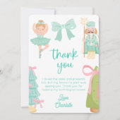 Mint Nutcracker Birthday Photo Thank You Card Einladung (Vorderseite)