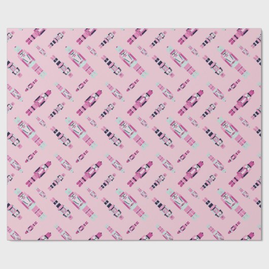 Mint Nutcracker Parade Wrapping Paper Roll Geschenkpapier (Flach)