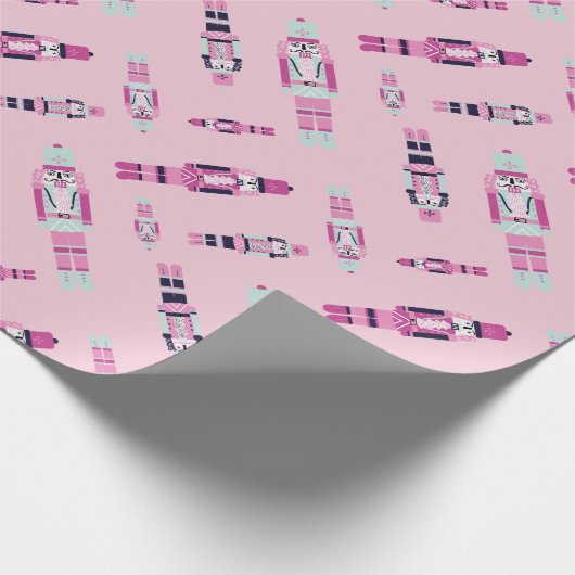 Mint Nutcracker Parade Wrapping Paper Roll Geschenkpapier (Ecke)