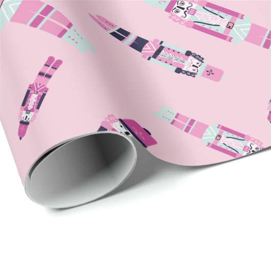 Mint Nutcracker Parade Wrapping Paper Roll Geschenkpapier (Rolleneckpunkt)